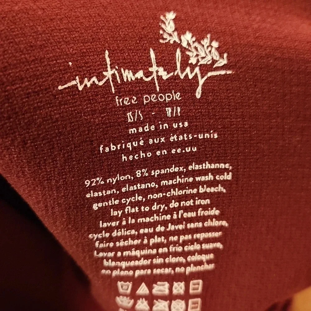 NWOT || FREE PEOPLE INTIMATELY || red, body suit, size S, long sleeves, mockneck